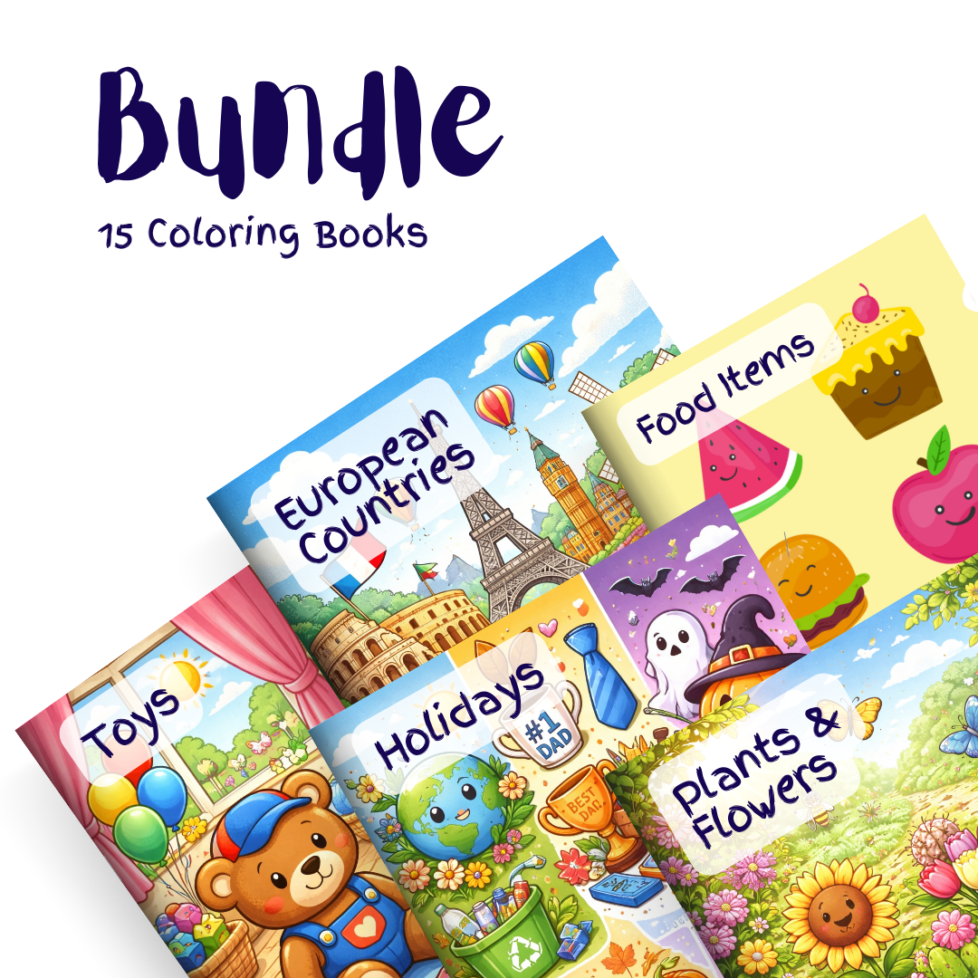 Ultimate Kids Coloring Collection Bundle – 15 Coloring Books